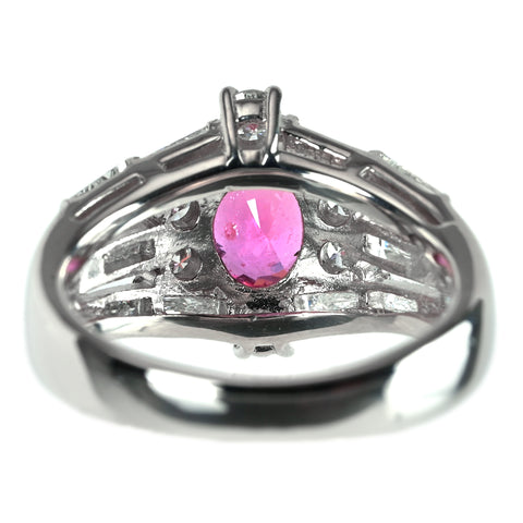 【中古】 Pt900 PINK SAPPHIRE ナチュラルオレンジ ピンクサファイア リング S2.13ct D0.94ct 9.5g #10.5 GRS鑑別書