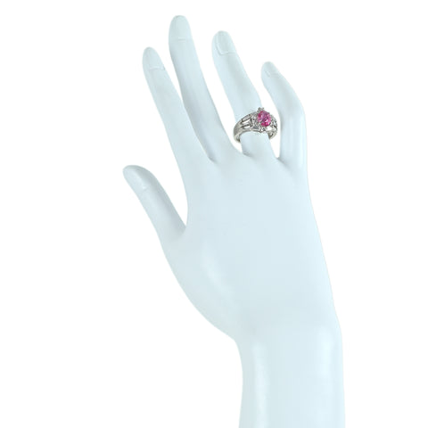 【中古】 Pt900 PINK SAPPHIRE ナチュラルオレンジ ピンクサファイア リング S2.13ct D0.94ct 9.5g #10.5 GRS鑑別書