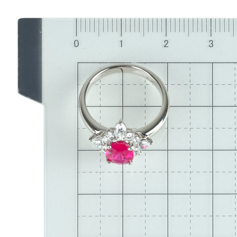 【中古】PT900 RUBY ビルマ産ルビーリング R1.54ct D0.71ct #12 GRS鑑別書付き