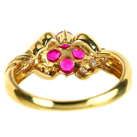 【中古】K18YG RUBY ルビーリング R0.50ct D0.22ct 3.7g #10.5