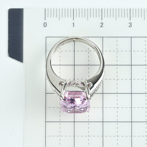 【中古】PT900 KUNZITEクンツァイトリング K10.01ct D0.34ct JGGCミニ鑑別 10.2g #12.5