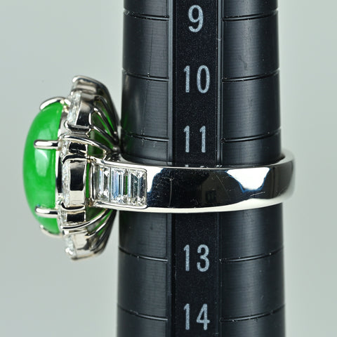 【中古】PT900 JADEITEヒスイリング D1.897 JGGCミニ鑑別書 14.1g #12