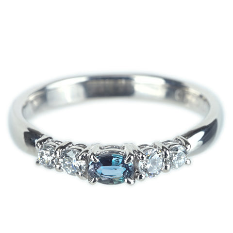 【中古】PT900 ALEXANDRITE アレキサンドライトリング A0.176ct D0.24ct 3.9g #12