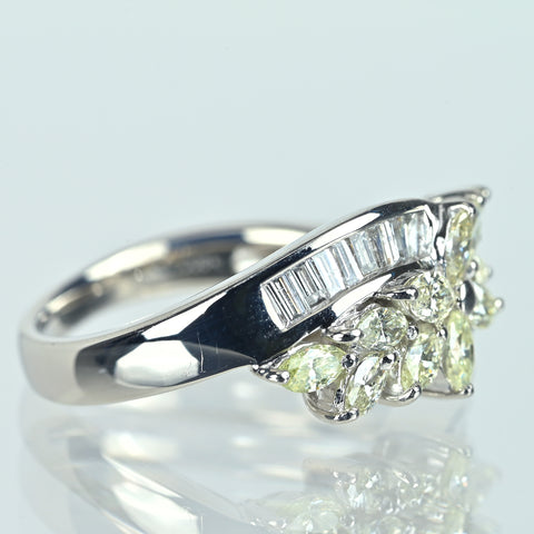 【中古】PT900 DIAMONDダイヤモンドリング D0.77ct D0.30ct 7.3g #13