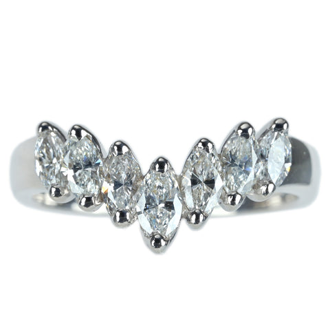 【中古】PT900 DIAMOND ダイヤモンドVラインリング1.00ct 6.3g #15