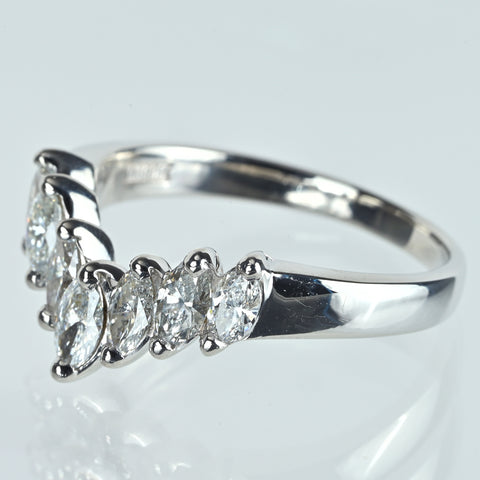 【中古】PT900 DIAMOND ダイヤモンドVラインリング1.00ct 6.3g #15