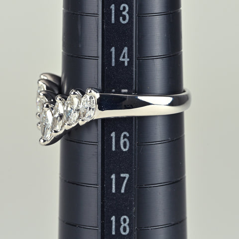 【中古】PT900 DIAMOND ダイヤモンドVラインリング1.00ct 6.3g #15