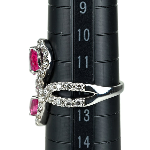 【中古】PT900 PINK SAPPHIRE ピンクサファイア リング PS1.00ct PS0.67ct D1.091ct 6.1g #12