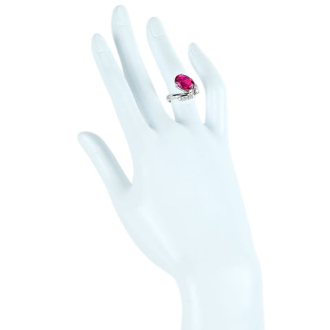 【中古】PT900 RUBELLITE TOURMALINEルベライトリング 3.51ct D0.21ct NGL鑑別書付き 8.0g #9
