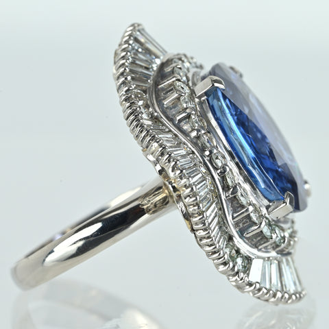 【中古】PT900 SAPPHIRE非加熱サファイアリング S14.79ct D3.37ct GIA鑑別書付き 22.7g #16