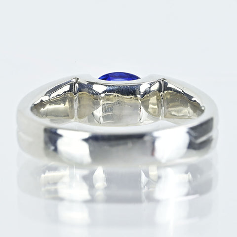 【中古】PT900 SAPPHIREサファイアリング S0.54ct D0.20ct 6.6g #8