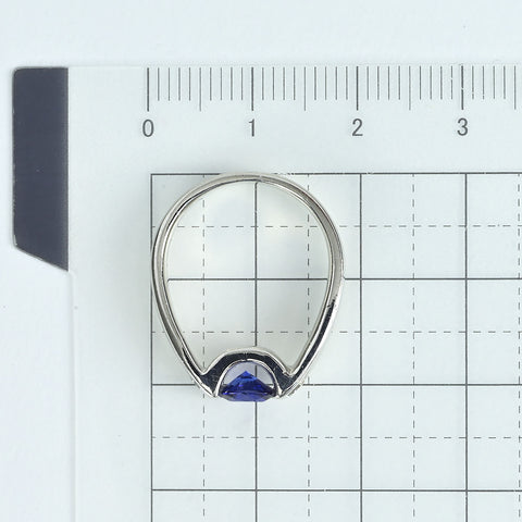 【中古】PT900 SAPPHIREサファイアリング S0.54ct D0.20ct 6.6g #8