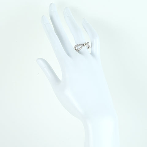 【中古】K18WG DIAMOND さくらカットダイヤモンドリング 0.176cr D0.25ct 5.8g #12