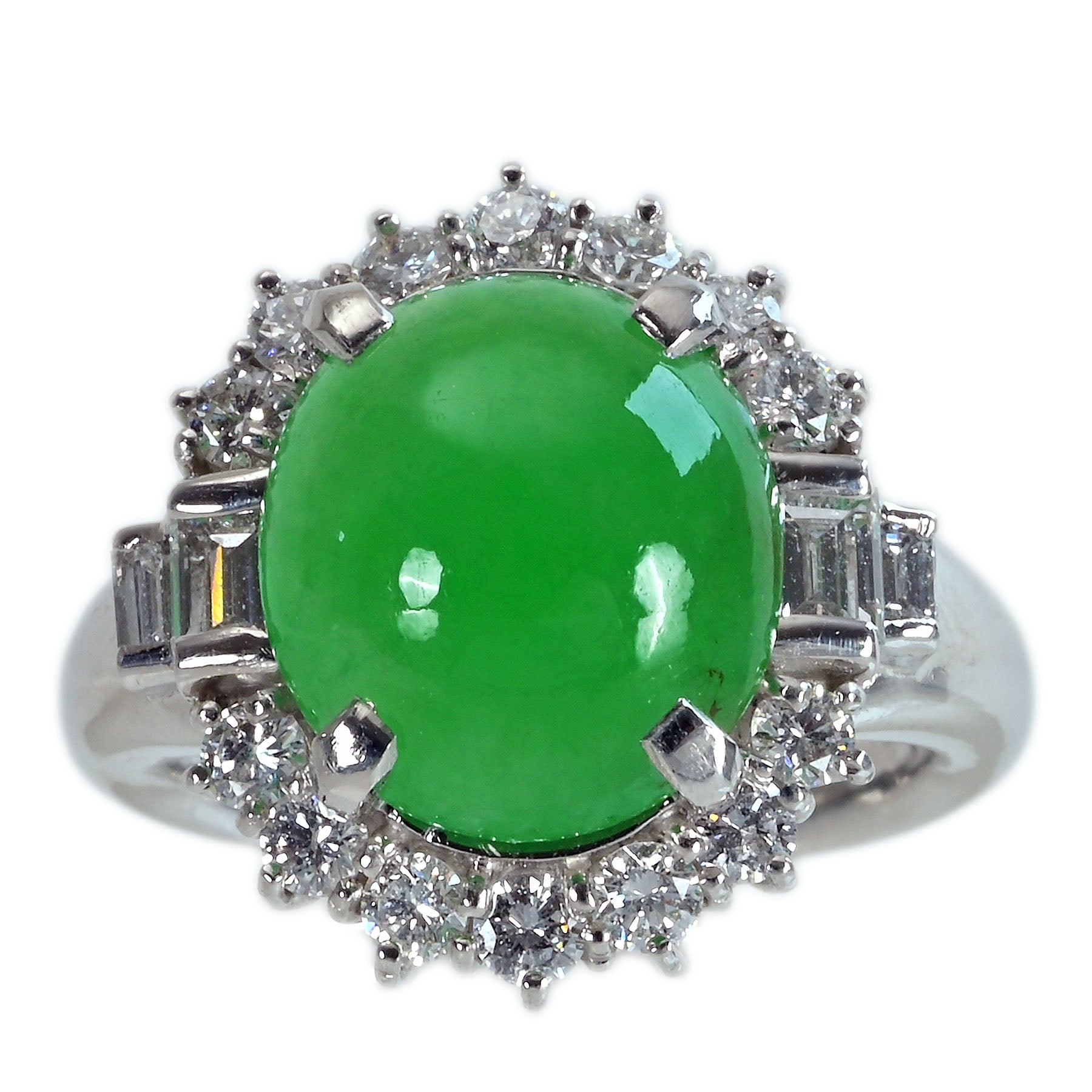 中古】PT900 JADEITE ヒスイリング D1.105ct 13.5g #11.5 – KOUFUKU