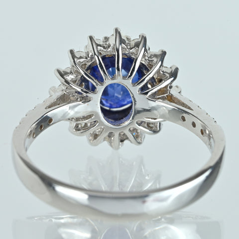 【中古】K18WG SAPPHIRE サファイアリング S1.45ct D0.61ct 4.3g #13