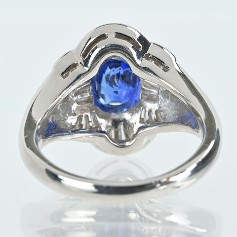 【中古】PT900 SAPPHIREサファイアリング S2.51ct D1.00 日宝協ソ 11.4g #12