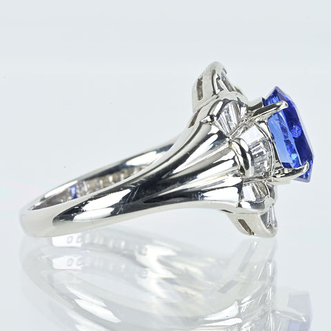 【中古】PT900 SAPPHIREサファイアリング S2.51ct D1.00 日宝協ソ 11.4g #12