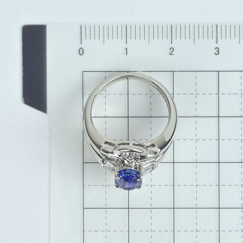 【中古】PT900 SAPPHIREサファイアリング S2.51ct D1.00 日宝協ソ 11.4g #12