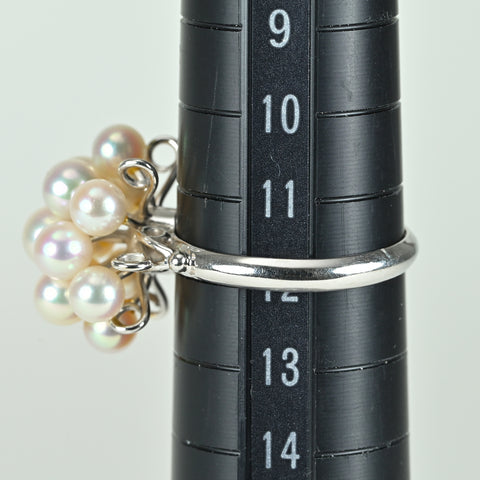 【中古】 K14WG AKOYA PEARL アコヤパールリング 3.5 - 5.0mm 3.8g #12