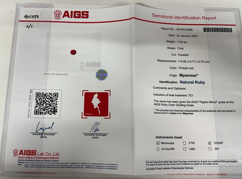 【中古】K18WG RUBY ルビーリング R1.34ct R1.15ct D1.30ct AIGS鑑別書 9.8g #14
