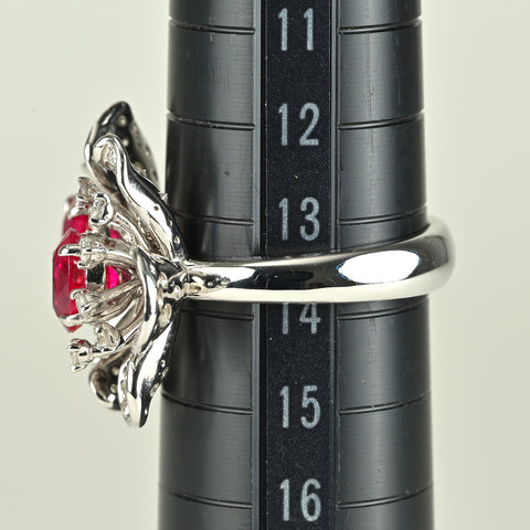 【中古】K18WG RUBY ルビーリング R1.34ct R1.15ct D1.30ct AIGS鑑別書 9.8g #14