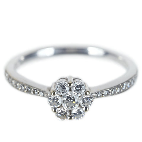 【中古】K18WG DIAMONDダイヤモンドリング D0.35ct 2.0g #11