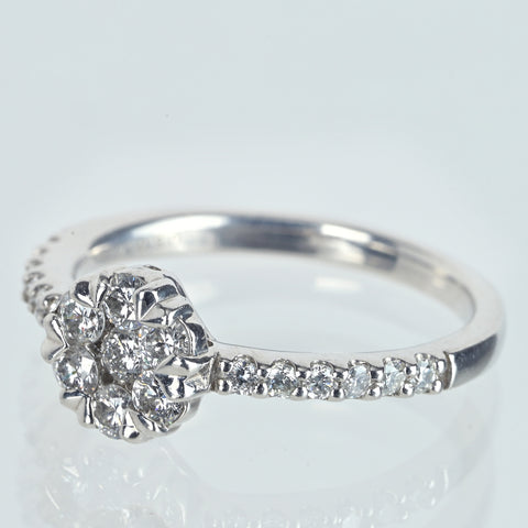 【中古】PT900 DIAMONDダイヤモンドリング 0.30ct D0.16ct 4.3g #11.5