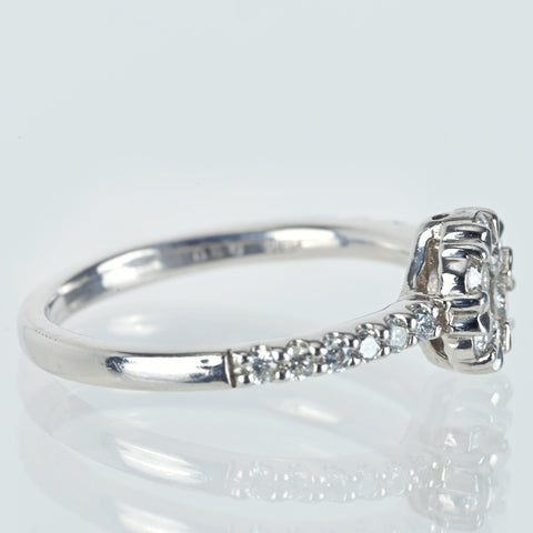 【中古】PT900 DIAMONDダイヤモンドリング 0.30ct D0.16ct 4.3g #11.5