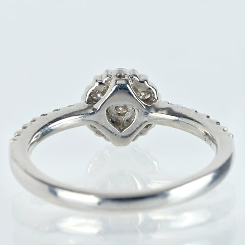 【中古】PT900 DIAMONDダイヤモンドリング 0.30ct D0.16ct 4.3g #11.5