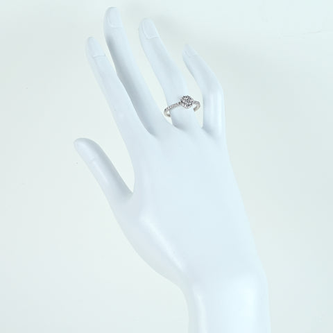 【中古】PT900 DIAMONDダイヤモンドリング 0.30ct D0.16ct 4.3g #11.5
