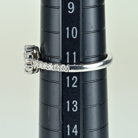 【中古】PT900 DIAMONDダイヤモンドリング 0.30ct D0.16ct 4.3g #11.5