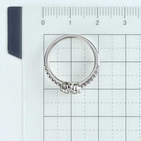 【中古】PT900 DIAMONDダイヤモンドリング 0.30ct D0.16ct 4.3g #11.5