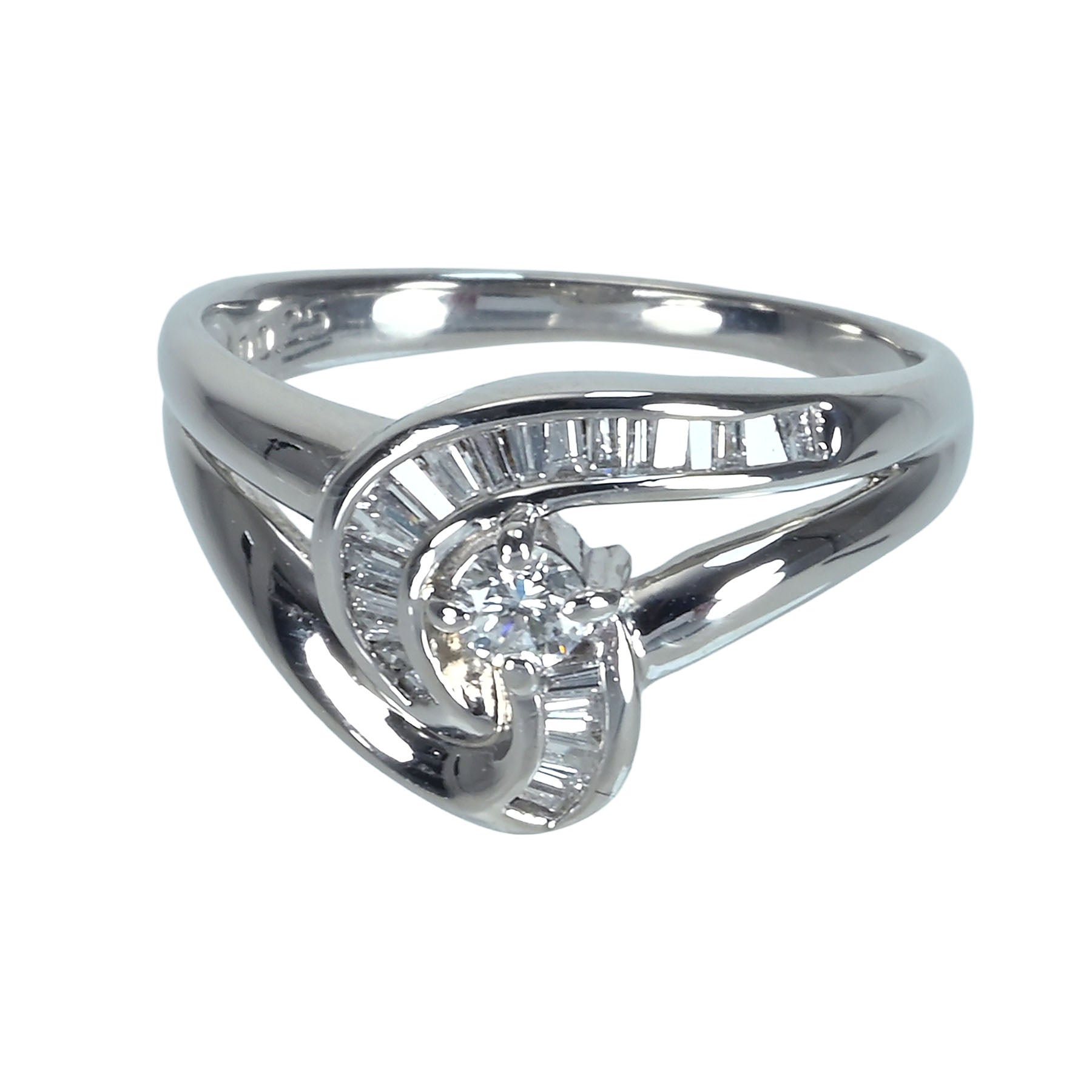 中古】PT900 DIAMONDダイヤモンドリング D0.25ct 5.4g #12.5 鑑別