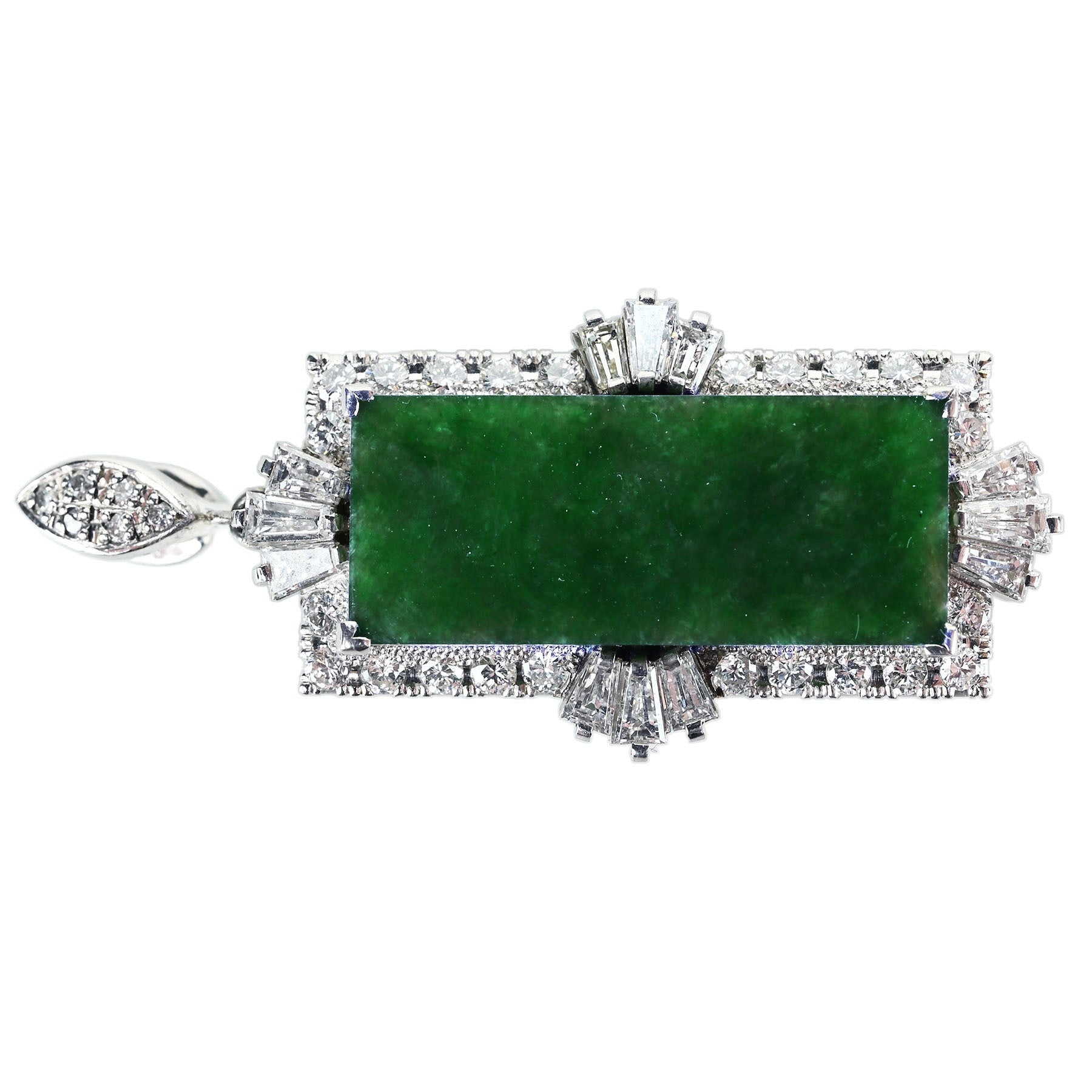 Pt900 翡翠 ダイヤモンド ペンダントトップ 中古】PT900 JADEITE PENDANT TOP ヒスイペンダントトップ ジャパン