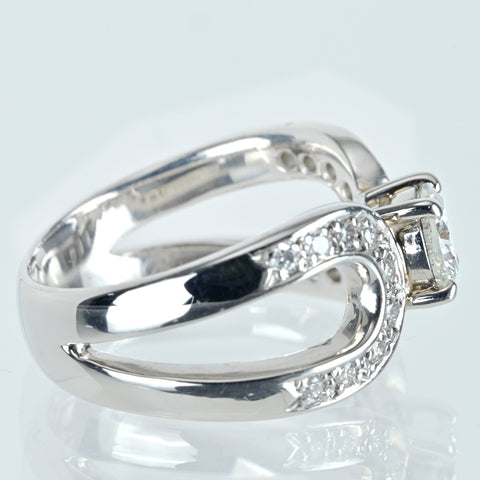 【中古】PT900 DIAMOND ダイヤモンドリング 0.68ct D0.24ct 10.3g #13.5