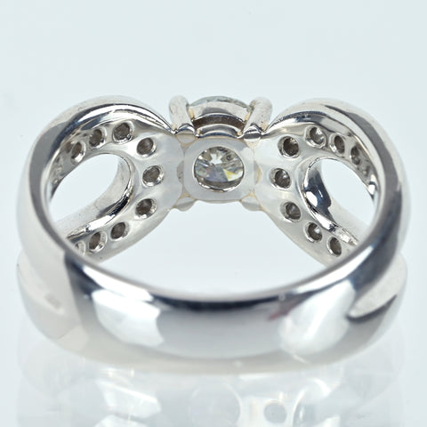 【中古】PT900 DIAMOND ダイヤモンドリング 0.68ct D0.24ct 10.3g #13.5