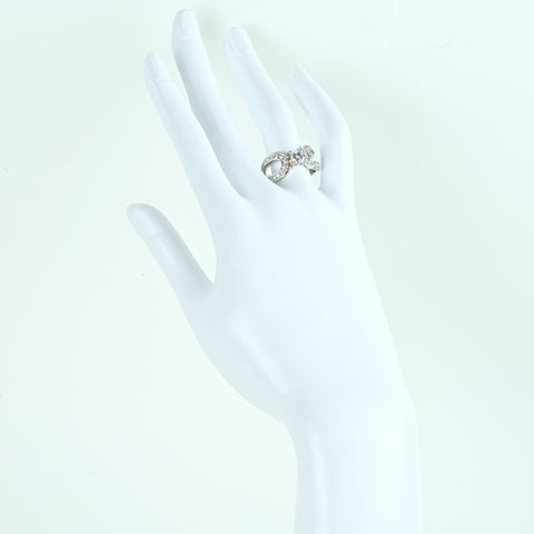 【中古】PT900 DIAMOND ダイヤモンドリング 0.68ct D0.24ct 10.3g #13.5