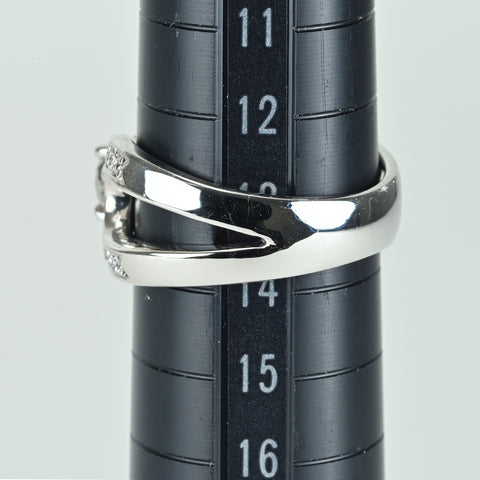 【中古】PT900 DIAMOND ダイヤモンドリング 0.68ct D0.24ct 10.3g #13.5