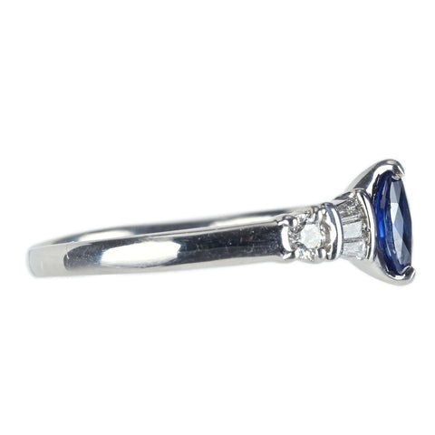 【中古】PT900 SAPPHIRE サファイア リング S0.40ct D0.27ct 4.2g #11