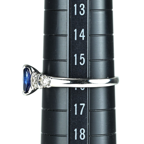 【中古】PT900 SAPPHIRE サファイア リング S0.40ct D0.27ct 4.2g #11
