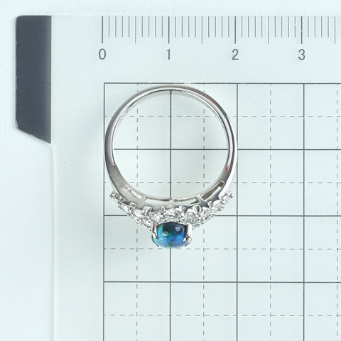 【中古】K18WG BLACK OPAL ブラックオパールリング BO1.01ct D0.89ct 3.8g #13
