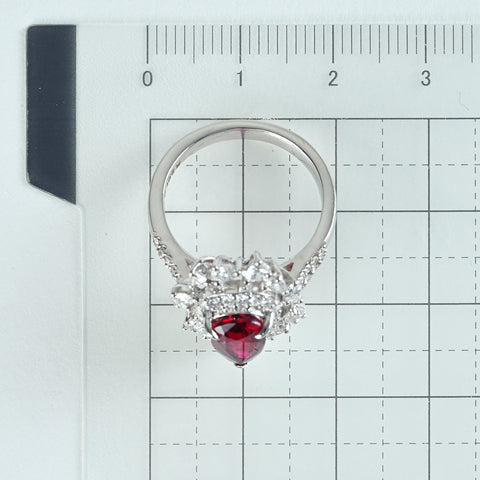 【中古】K18WG RUBY モザンビーク産 非加熱ルビーリング R2.01ct D1.08ct 6.1g #12 GRS鑑別書