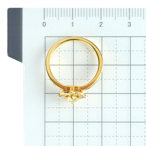 【中古】K18YG DIAMOND ダイヤモンド リング 0.412ct D0.25ct 3.8g #12