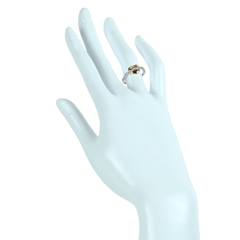 【中古】K18WG/K18PG DIAMOND ダイヤモンド リング D0.20ct 3.3g #10