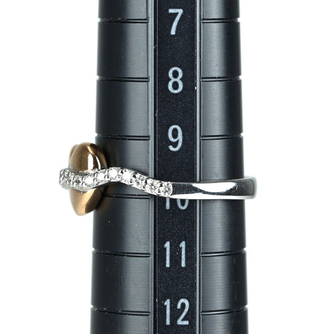 【中古】K18WG/K18PG DIAMOND ダイヤモンド リング D0.20ct 3.3g #10