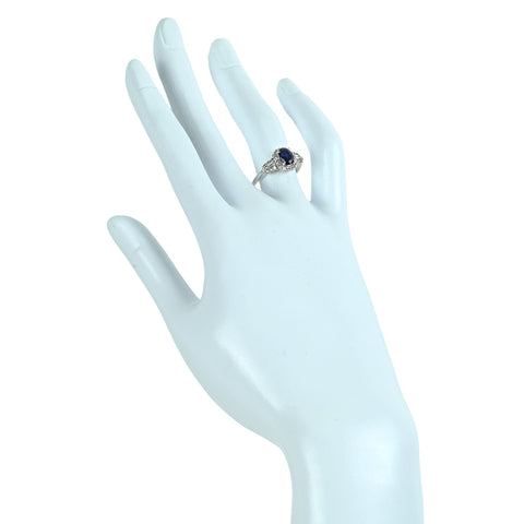 【中古】PT900 SAPPHIRE サファイア リング S0.97ct D0.45ct 4.4g #11
