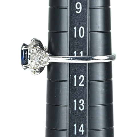 【中古】PT900 SAPPHIRE サファイア リング S0.97ct D0.45ct 4.4g #11