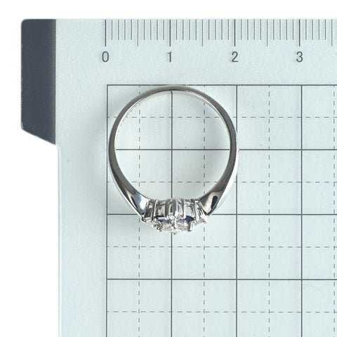 【中古】K18WG SAPPHIRE サファイア リング S0.27ct D0.28ct 5.2g #14