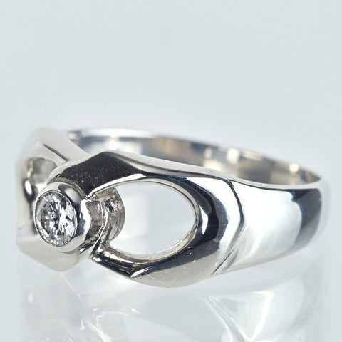 【中古】PT900 DIAMOND ダイヤモンドリング D0.13ct 5.8g #11.5