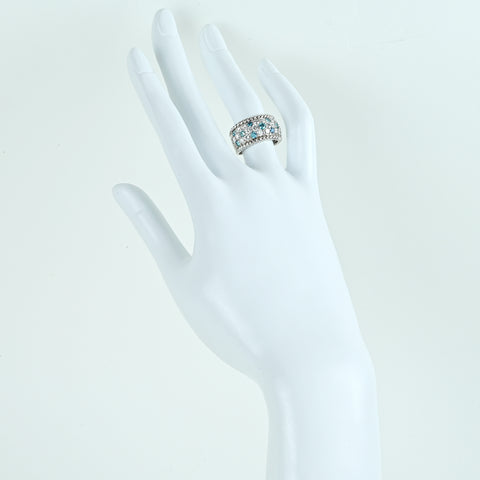 【中古】PT900 トリートブルー＆カラーレスダイヤモンドリング TB0.63ct D1.56ct 13.1g #10